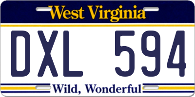 WV license plate DXL594