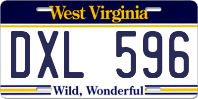 WV license plate DXL596