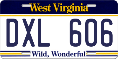 WV license plate DXL606