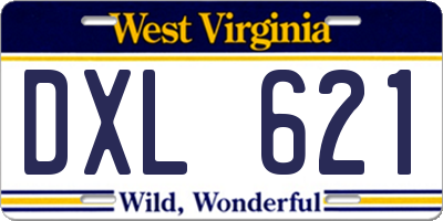WV license plate DXL621