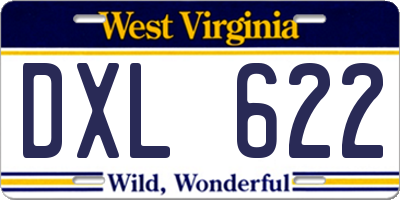 WV license plate DXL622