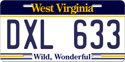 WV license plate DXL633