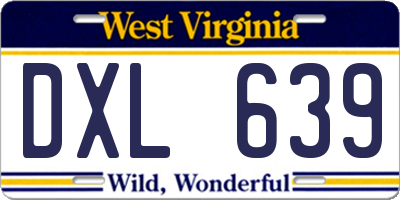 WV license plate DXL639