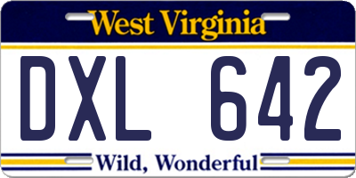 WV license plate DXL642