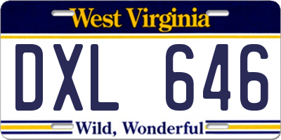 WV license plate DXL646