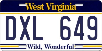 WV license plate DXL649