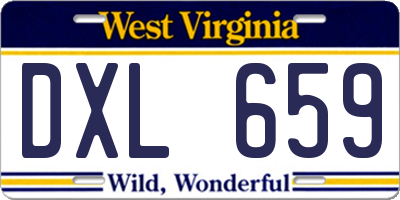 WV license plate DXL659