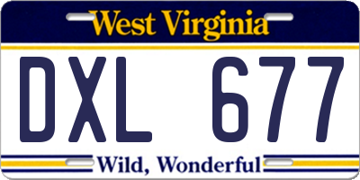 WV license plate DXL677