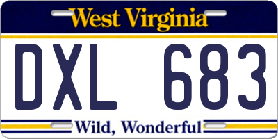 WV license plate DXL683