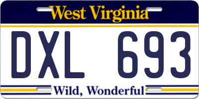 WV license plate DXL693