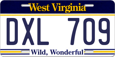 WV license plate DXL709