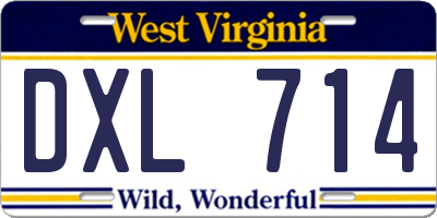 WV license plate DXL714