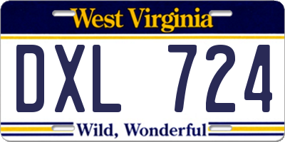 WV license plate DXL724