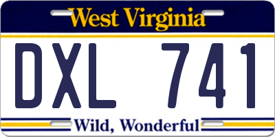 WV license plate DXL741