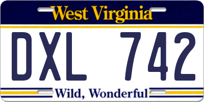 WV license plate DXL742