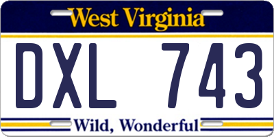 WV license plate DXL743