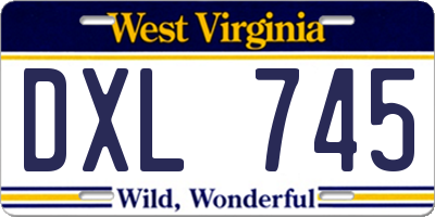 WV license plate DXL745