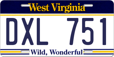 WV license plate DXL751
