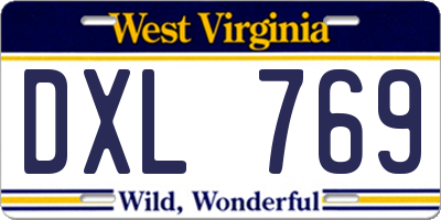 WV license plate DXL769