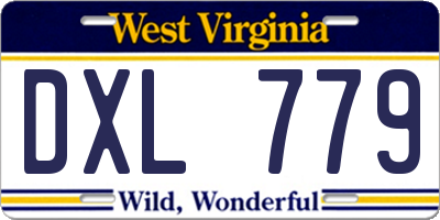 WV license plate DXL779