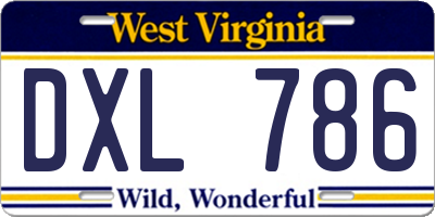 WV license plate DXL786