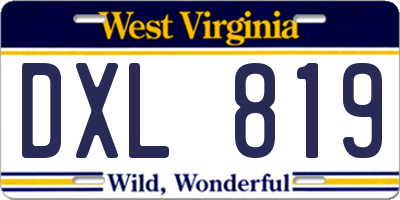 WV license plate DXL819