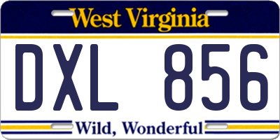 WV license plate DXL856