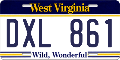 WV license plate DXL861