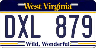 WV license plate DXL879