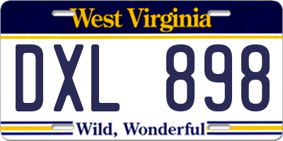 WV license plate DXL898