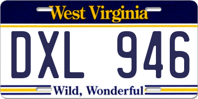 WV license plate DXL946