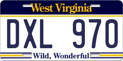 WV license plate DXL970