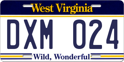 WV license plate DXM024