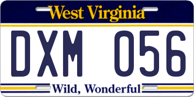 WV license plate DXM056
