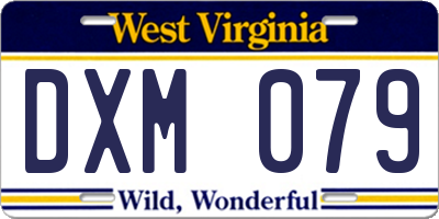 WV license plate DXM079