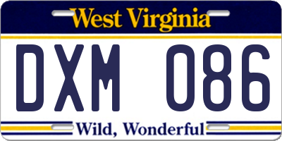 WV license plate DXM086