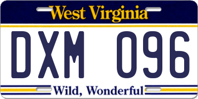 WV license plate DXM096