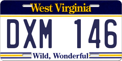 WV license plate DXM146