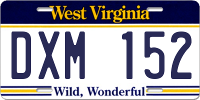WV license plate DXM152
