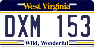 WV license plate DXM153