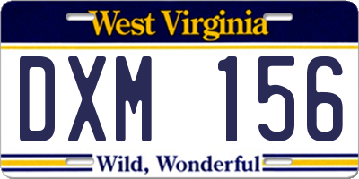 WV license plate DXM156