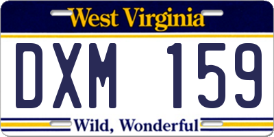 WV license plate DXM159