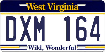 WV license plate DXM164