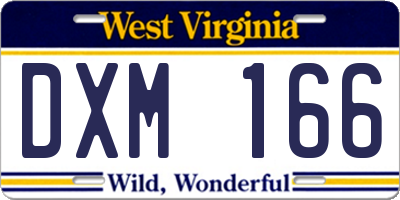 WV license plate DXM166