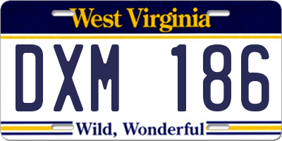 WV license plate DXM186