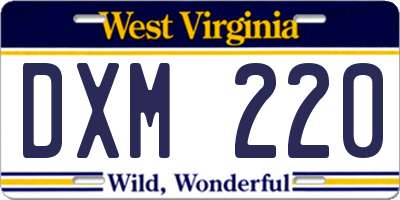 WV license plate DXM220