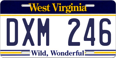 WV license plate DXM246