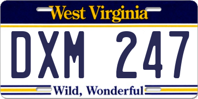 WV license plate DXM247