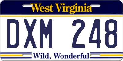 WV license plate DXM248