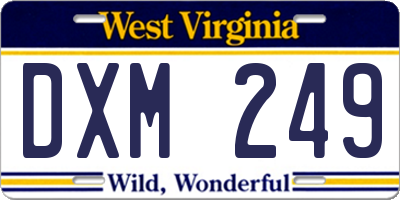 WV license plate DXM249